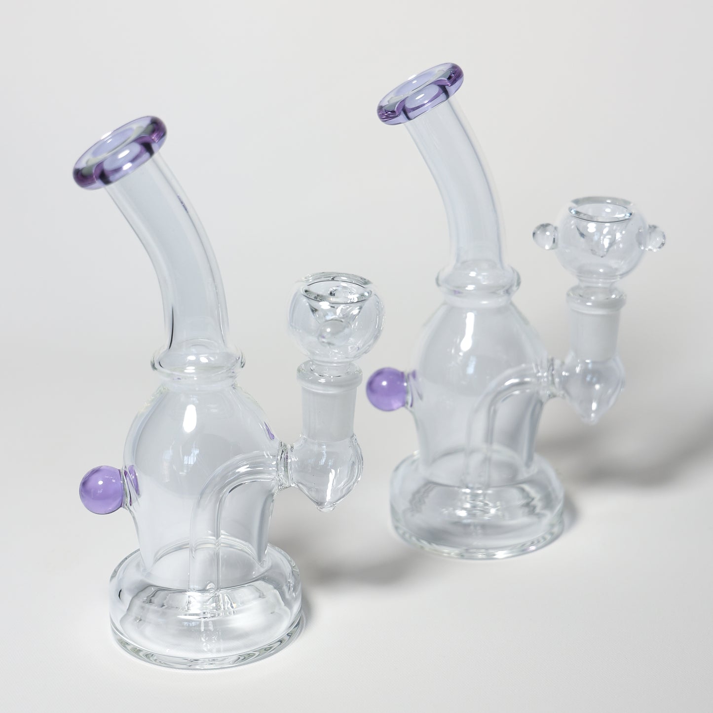 Purple and Clear Glass Bong