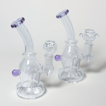 Purple and Clear Glass Bong