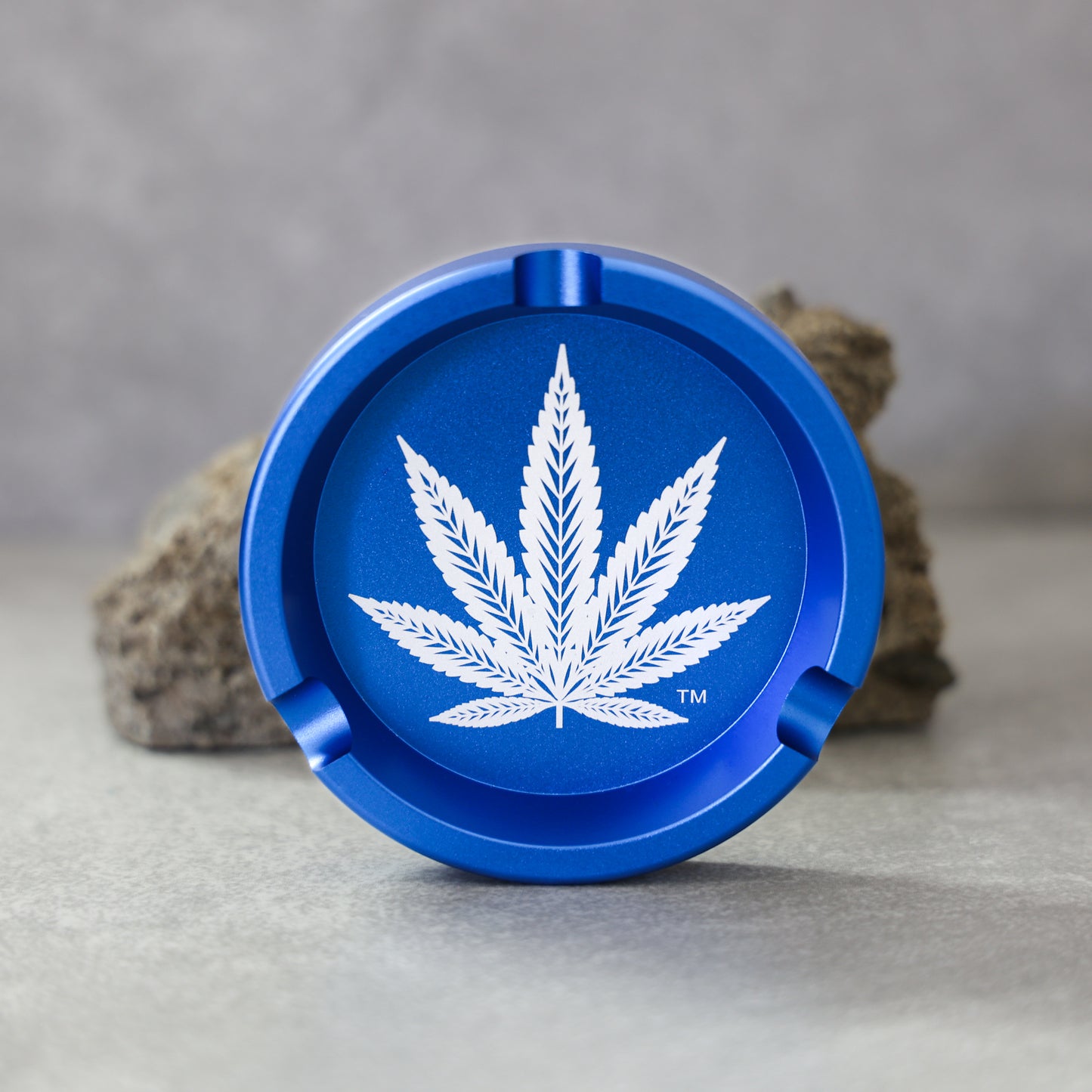 Blue Flower Aluminum Ashtray