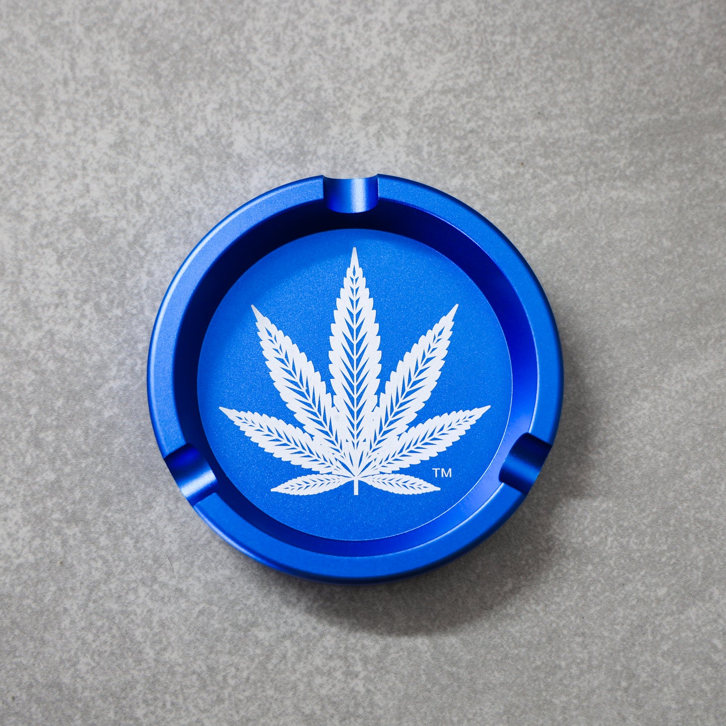 Blue Flower Aluminum Ashtray