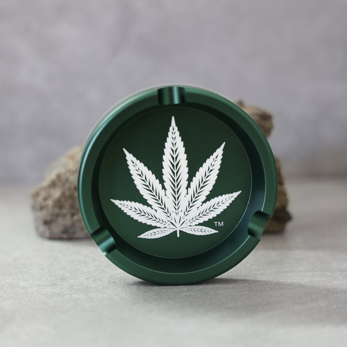 Green Flower Aluminum Ashtray