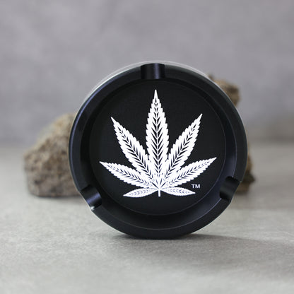 Black Flower Aluminum Ashtray