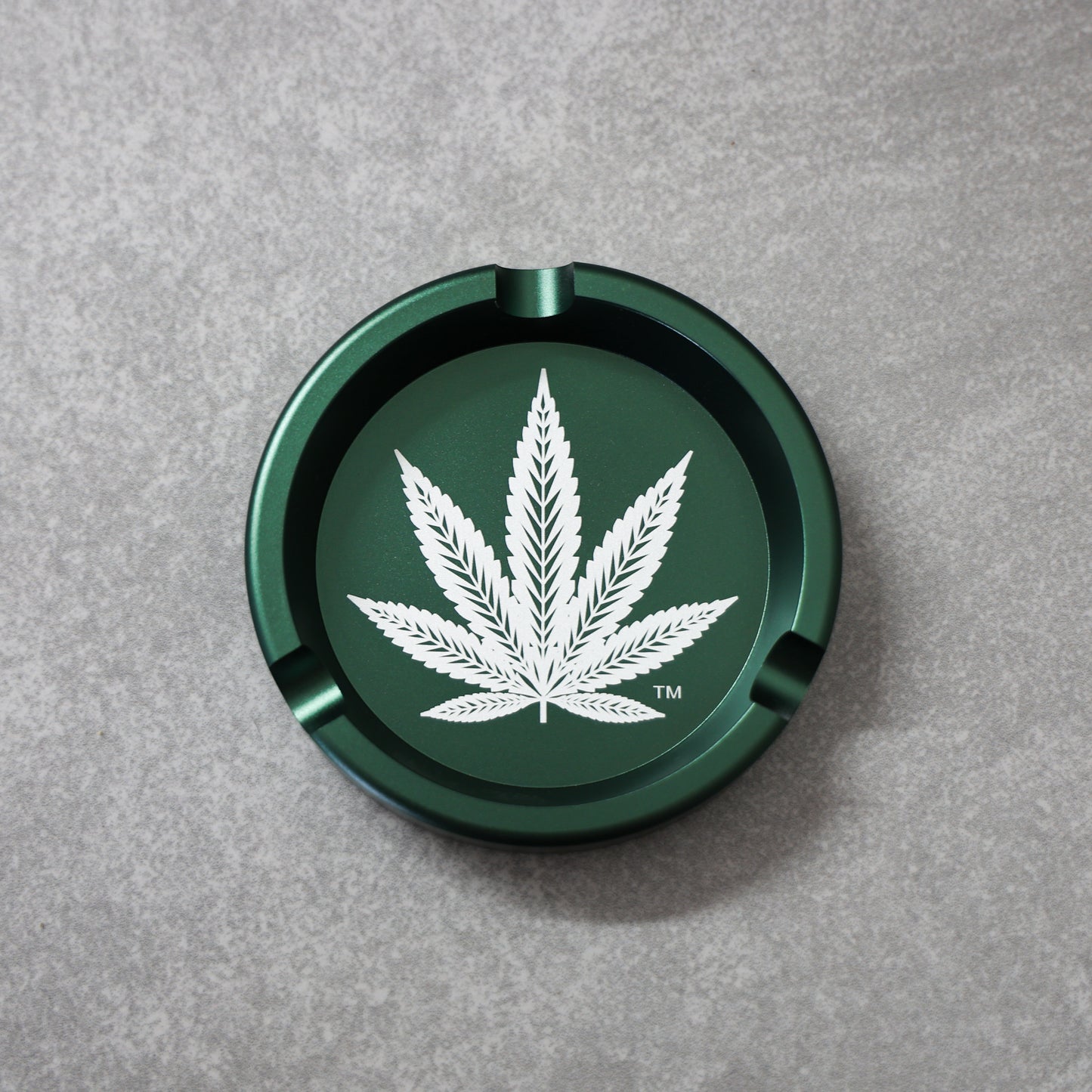 Green Flower Aluminum Ashtray