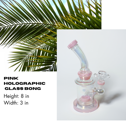 Pink Holographic Glazed Bong