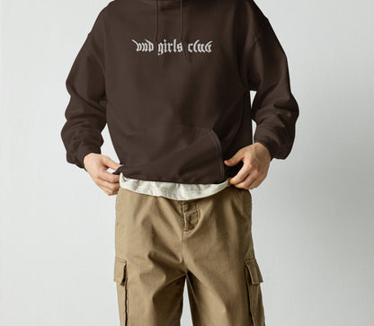 White Embroidered-Bud Girls Club Unisex Hoodie