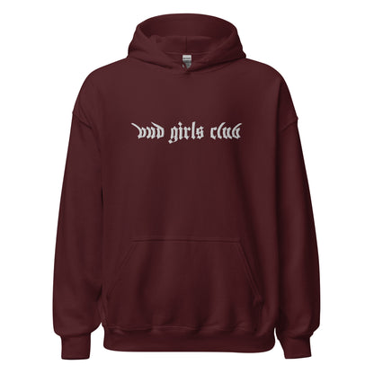 White Embroidered-Bud Girls Club Unisex Hoodie