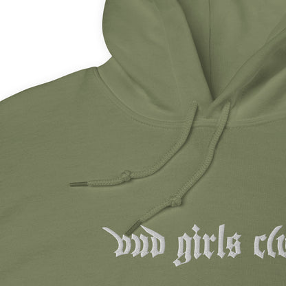 White Embroidered-Bud Girls Club Unisex Hoodie