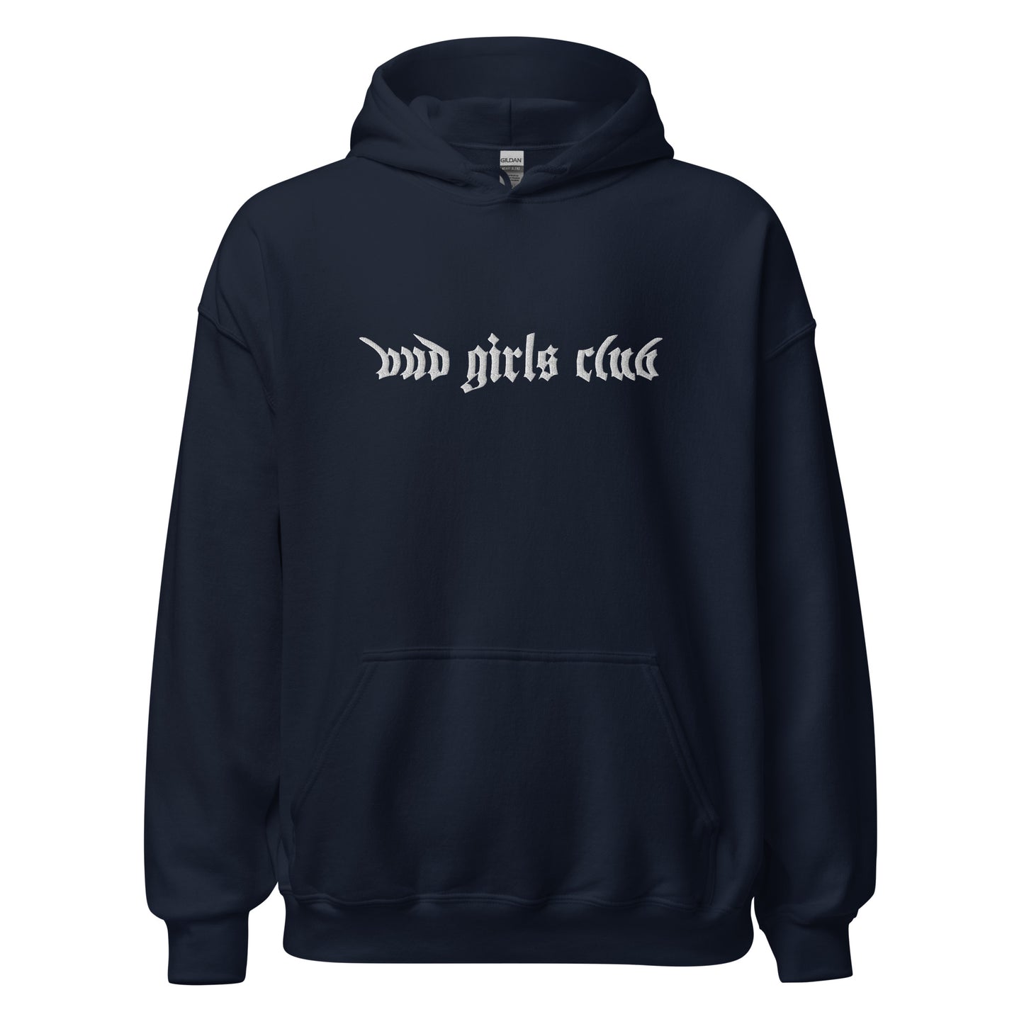 White Embroidered-Bud Girls Club Unisex Hoodie