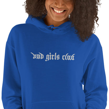 White Embroidered-Bud Girls Club Unisex Hoodie